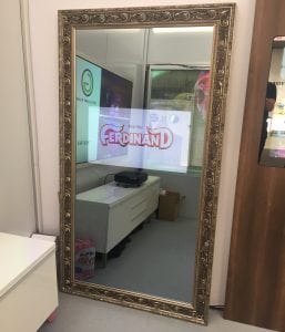 Freestanding mirror screen