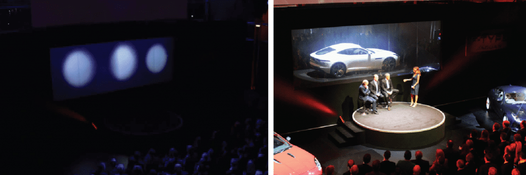 A Switchable Screen used by Jaguar during the launch of the F-Type