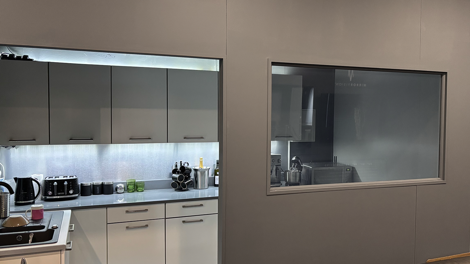 Switchable Smart Grey Tint Film 14 4. Grey Switchable Smart Film on Kitchen Window On