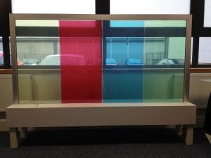 Switchable coloured smart glass - switched on clear