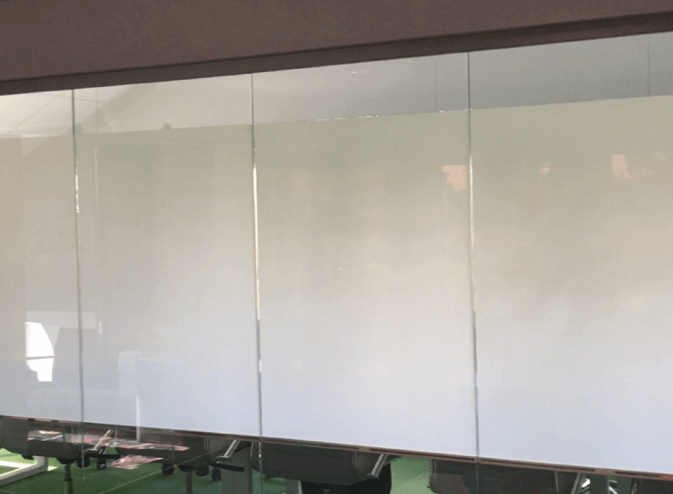 Meeting Room Privacy Smart Glass switched to off