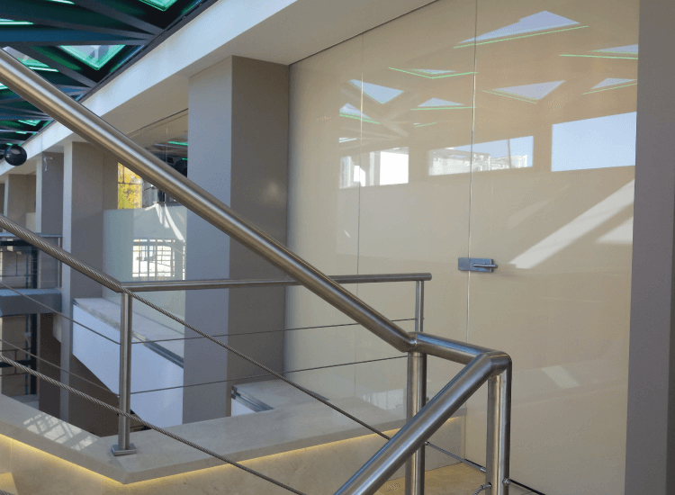 Corporate Office Privacy Switchable Smart Glass Door switched to off