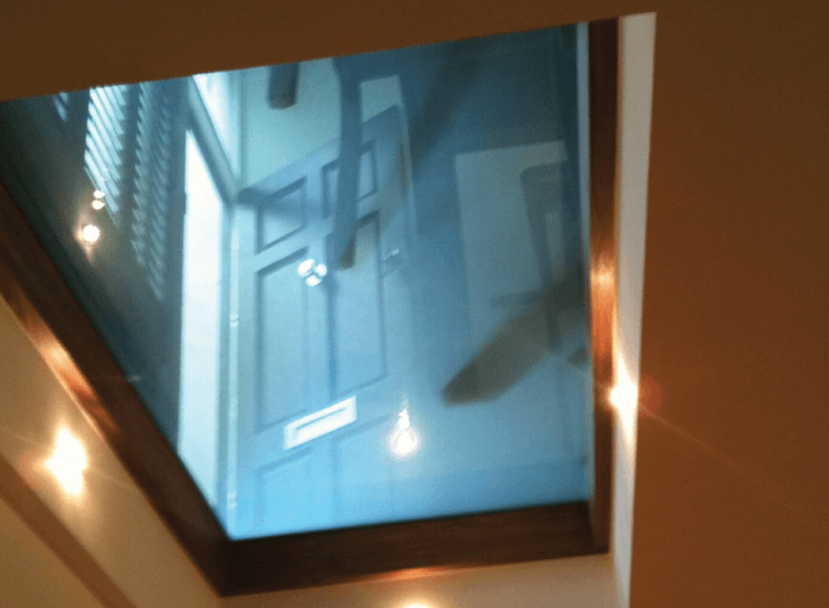 Switchable Smart Glass Skylight floor switched to on