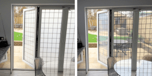Switchable Smart Glass Bi-Fold Door in kitchen