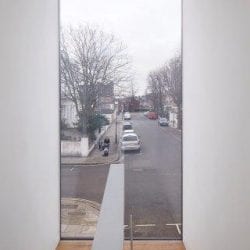 Switchable smart glass residential landing window - switched on clear