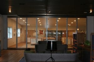 Switchable smart glass bifold doors - switched on clear