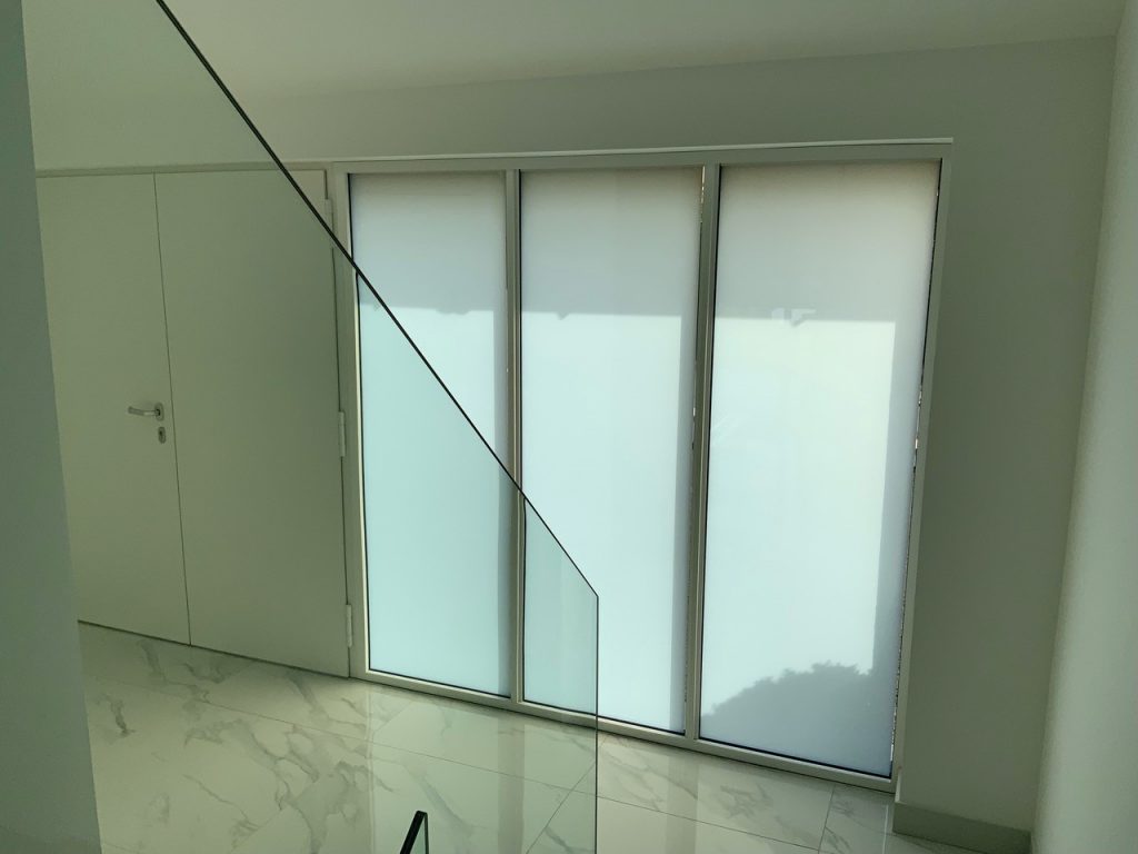 Switchable glass modern home off