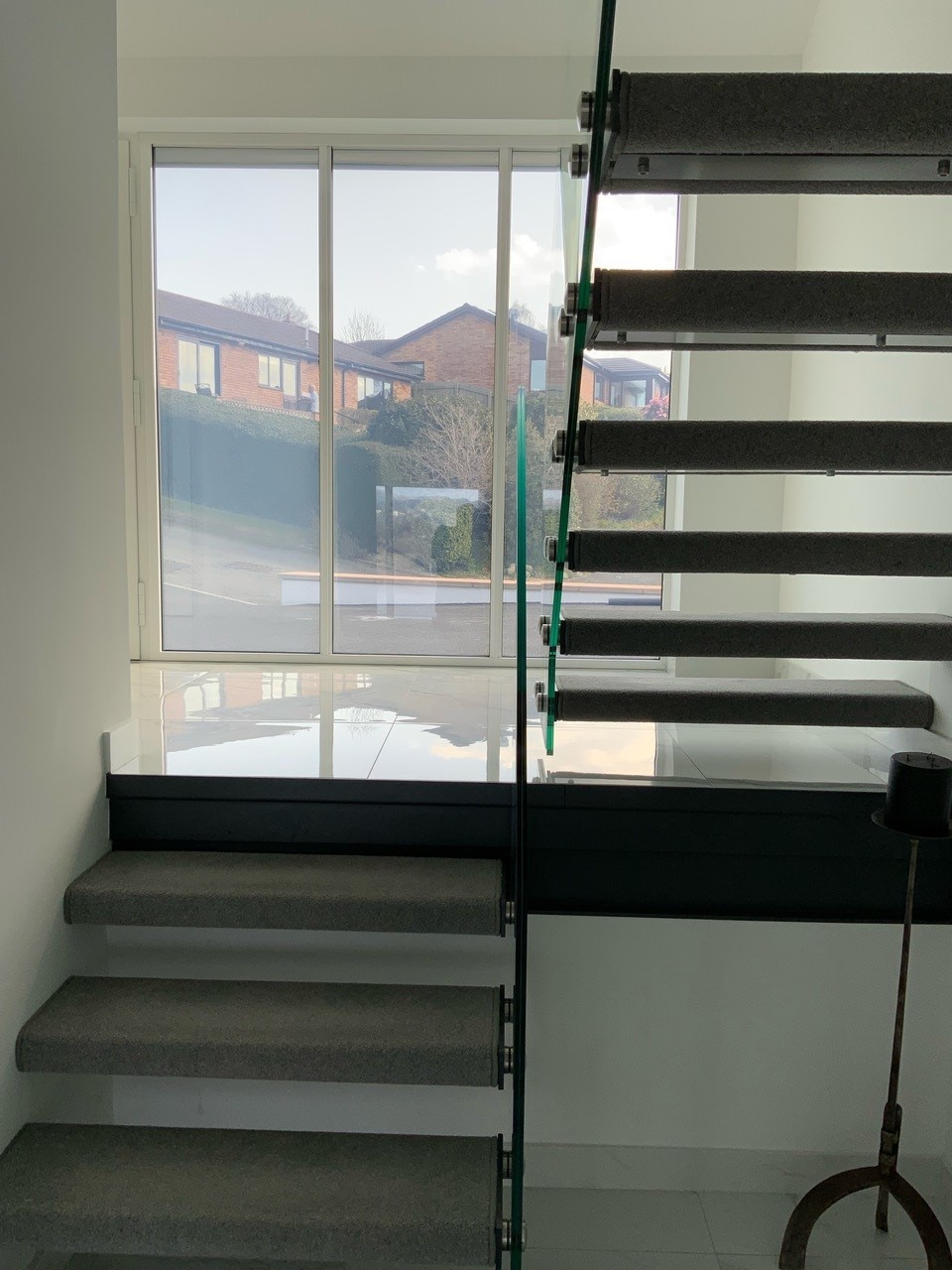 smart film hallway installation on