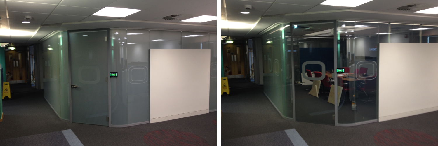 Switchable Smart Glass Privacy Doors 6 switchable smart glass study pod