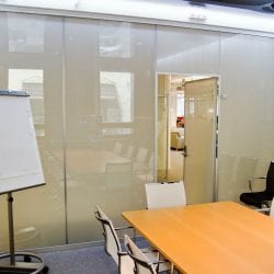 Switchable smart glass meeting room - switched off frosted